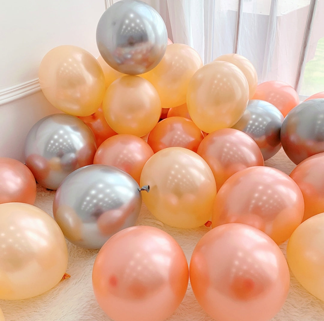 Rose gold champagne gold balloon combination birthday balloon decoration – B001