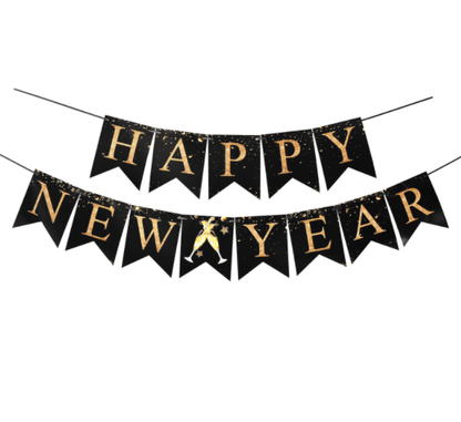 Limited Edition “HAPPY NEW YEAR” Flag Banner Set | New Year’s Eve Party Decoration – L017 - party X party
