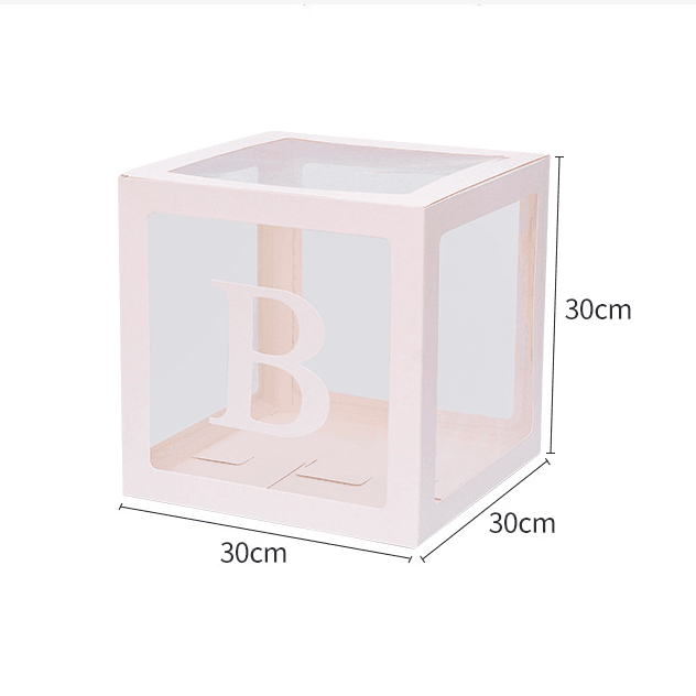 Transparent Balloon Box Set – White – BABY/LOVE Letter Options – Two Styles - party X party