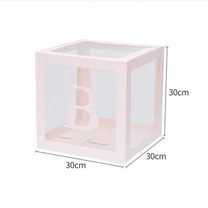 Transparent Balloon Box Set – White – BABY/LOVE Letter Options – Two Styles - party X party