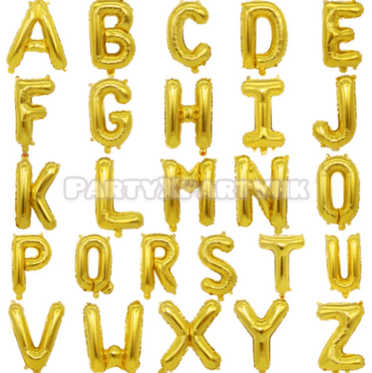 16″ Gold Letter Balloons– B009