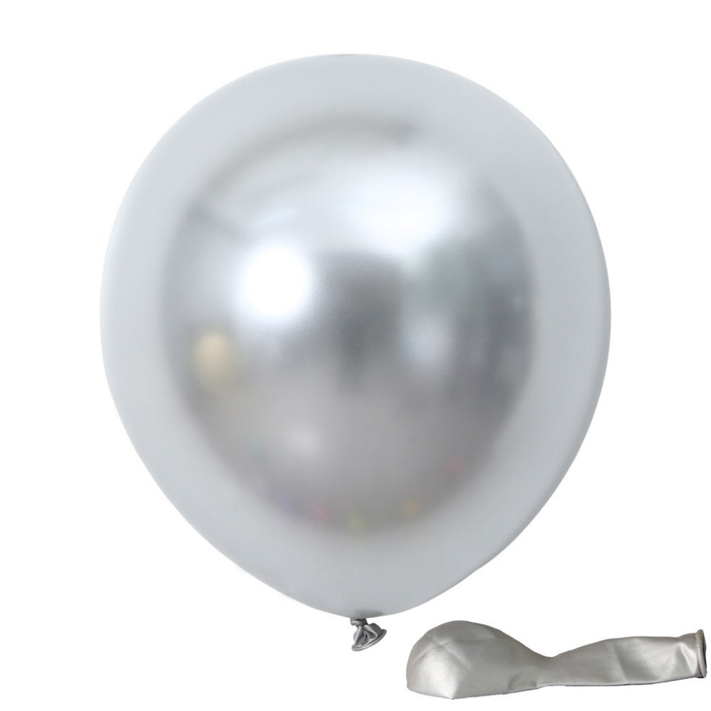 金屬氣球 生日氣球佈置裝飾 金屬銀、藍組合 氣球組合