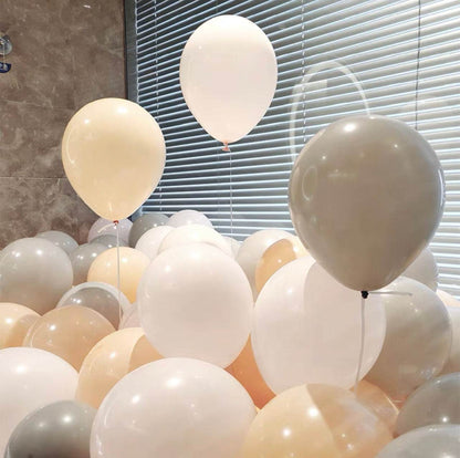 Retro color balloons apricot gray combination birthday balloon decoration