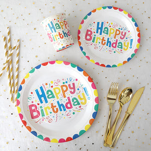 🌈✨Colorful HAPPY BIRTHDAY disposable party tableware
