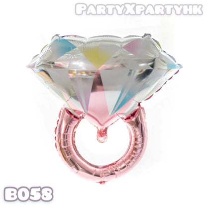 18″ Rose Pink Engagement Ring Foil Balloon– B058 - party X party
