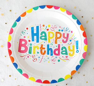 🌈✨Colorful HAPPY BIRTHDAY disposable party tableware