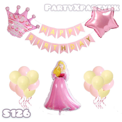 Birthday Balloon Party Decoration Happy Birthday Flag Set -Princess Series--S126 - party X party