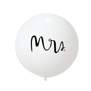 36-inch round ball printed rubber balloon MR MRS (white) Proposal Party Decoration--B102