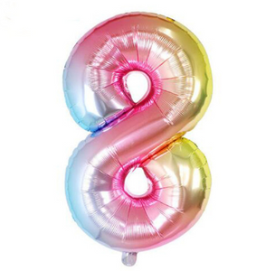 32吋漸變色數字氣球， 生日氣球派對佈置裝飾   B008-M