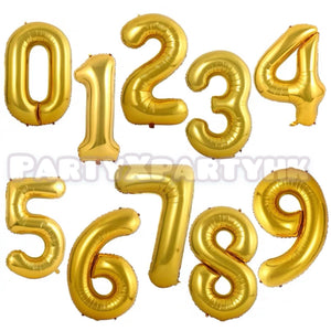 32吋數字氣球(金色) 生日氣球派對佈置裝飾  B008-G