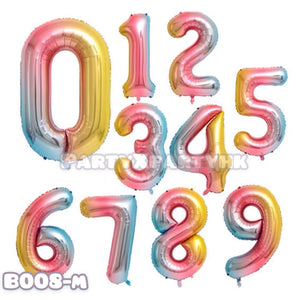 32吋漸變色數字氣球， 生日氣球派對佈置裝飾   B008-M