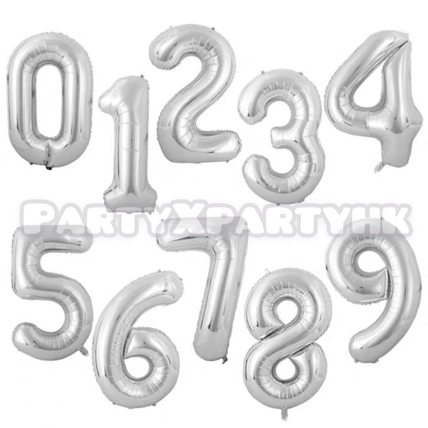Silver digital balloon set--B008FS (for internal use) - party X party
