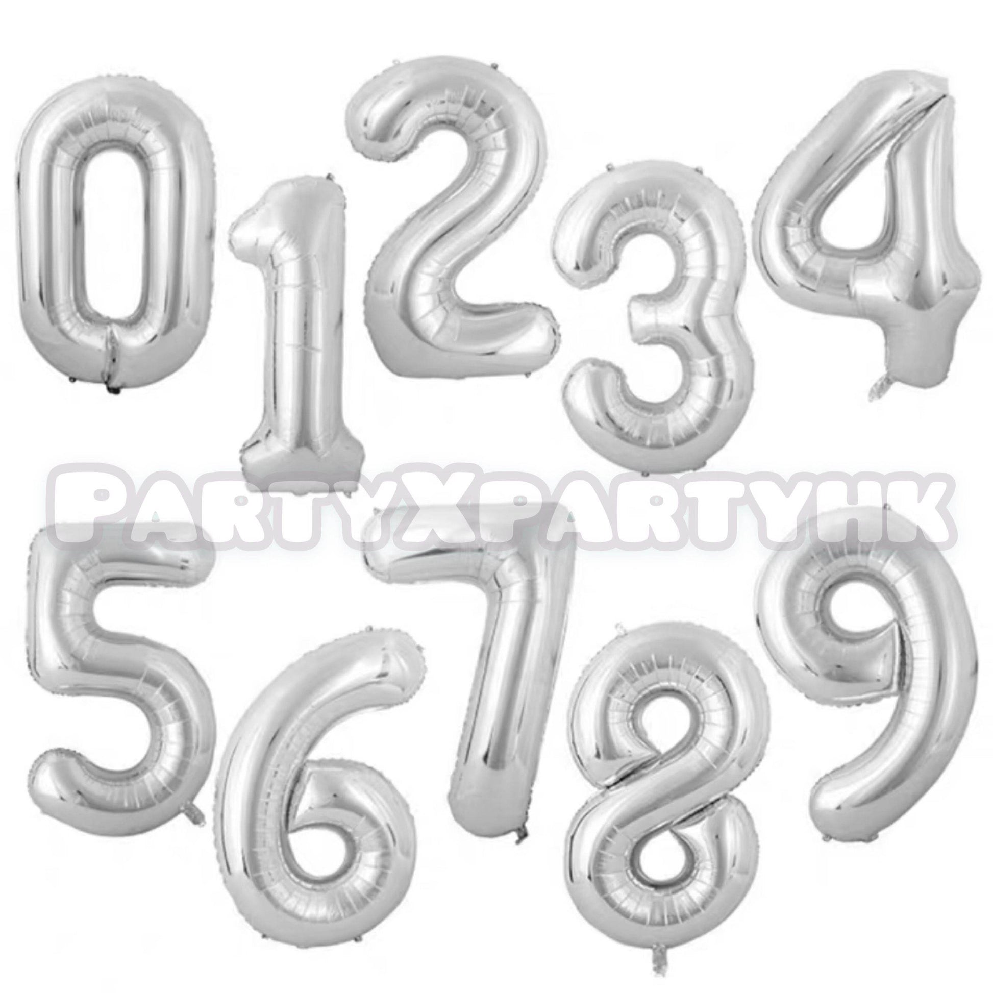 Silver digital balloon set--B008FS (for internal use) - party X party