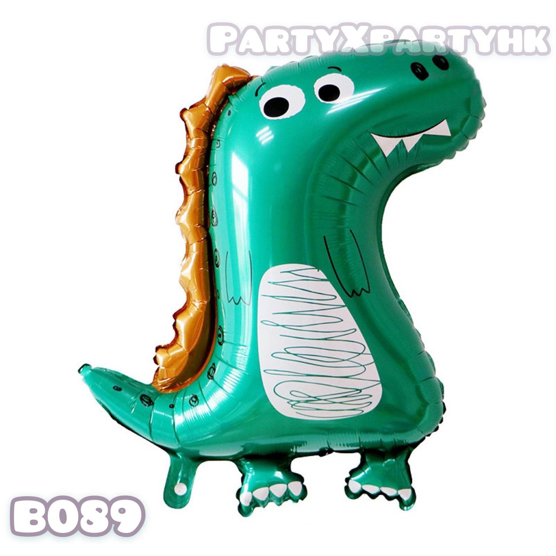 Green Dinosaur Cartoon Aluminum Balloon | Birthday Party Decoration – B089 - party X party