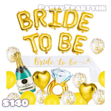將圖片載入圖庫檢視器 BRIDE TO BE PARTY 金色款 婚前派對慶祝氣球佈置套裝 --S140
