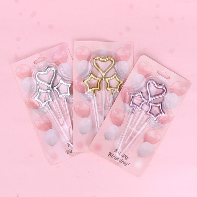 🌈✨Star heart shaped candle <three colors>-candle--A018