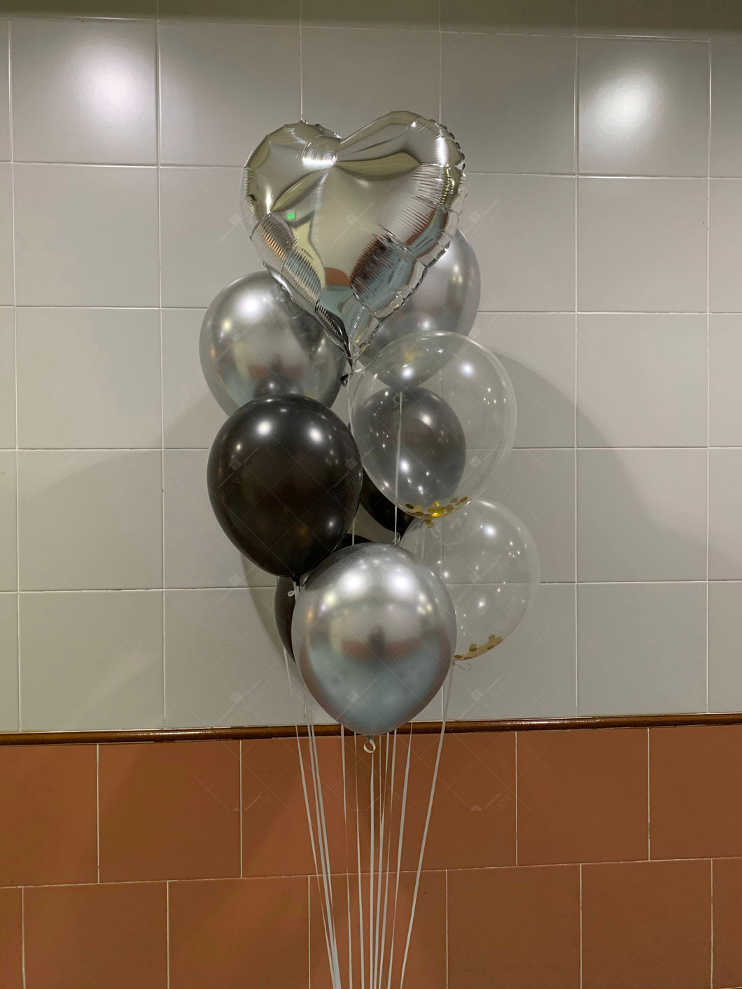 🖤🤍黑銀色鋁膜+橡膠氣球束(工作室/門市自取/代 call van送貨(運費到付)