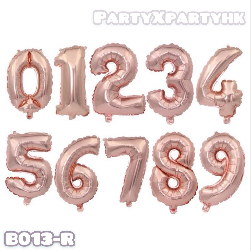 16-inch number balloon (rose gold) birthday balloon party decoration B013-R