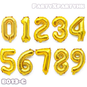 16-inch number balloon (gold) birthday balloon party decoration B013-G