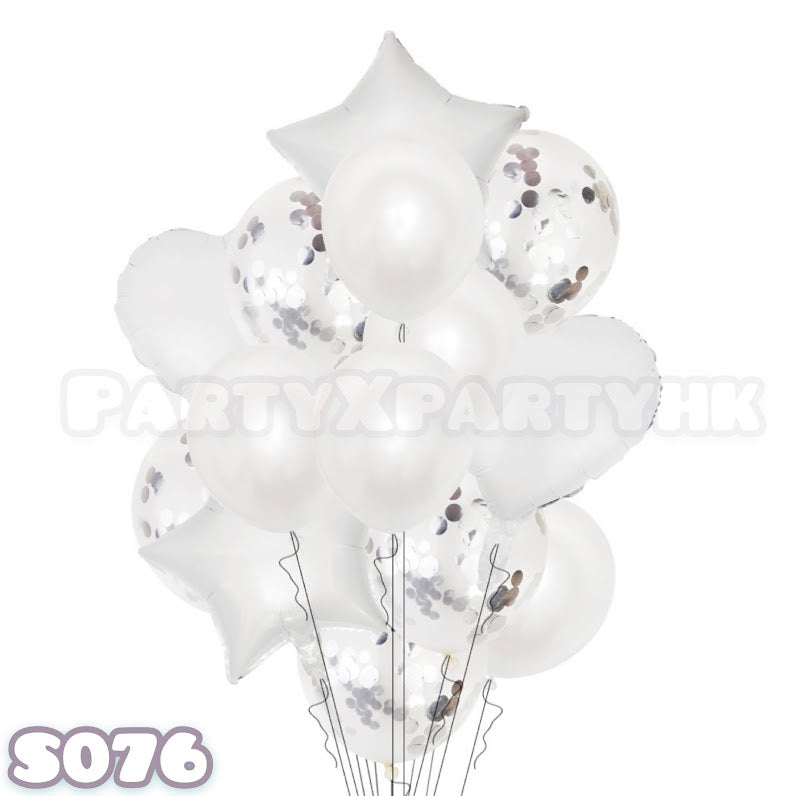 派對氣球 心心星星氣球  鋁膜氣球 亮片氣球 氣球佈置套裝 S076