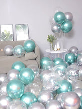 Load image into Gallery viewer, Metal Balloon Birthday Balloon Arrangement Decoration Metal Green and Blue Combination Balloon Set B001/B015
