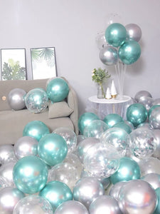 金屬氣球 生日氣球佈置裝飾 金屬綠、藍組合 氣球組合B001/B015