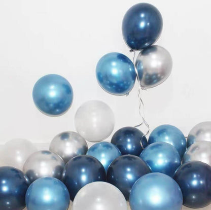 Metal Balloon Birthday Balloon Decoration Metal Silver & Blue Set Balloon Set - party X party