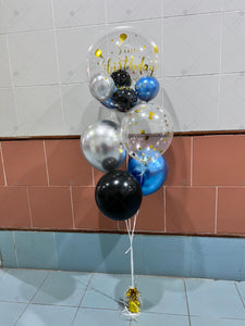 🎈日本水晶氣球+橡膠氣球束套裝 訂制印字(三個尺寸)（OS226051）
