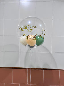 19-inch Japanese crystal balloon + small balloon with custom printing--B134-2