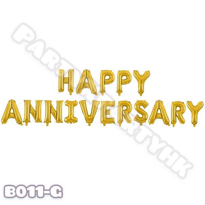 16″ “HAPPY ANNIVERSARY” Aluminum Balloons – B011 - party X party