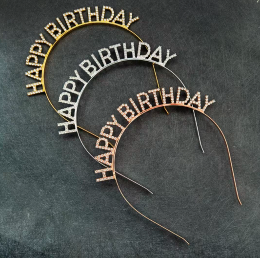 HAPPY BIRTHDAY Headband – Three Color Options – A008