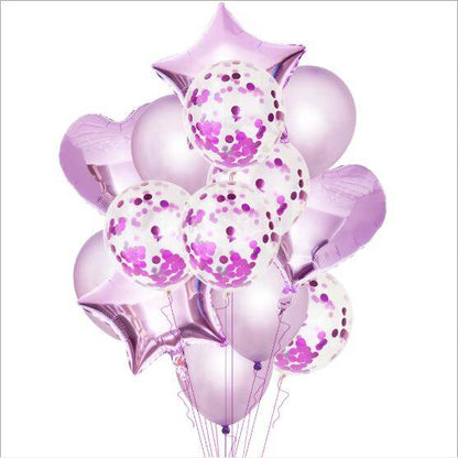 Party Sequin Balloon Star Heart Balloon Decoration Set (Light Purple) - – S019 - party X party