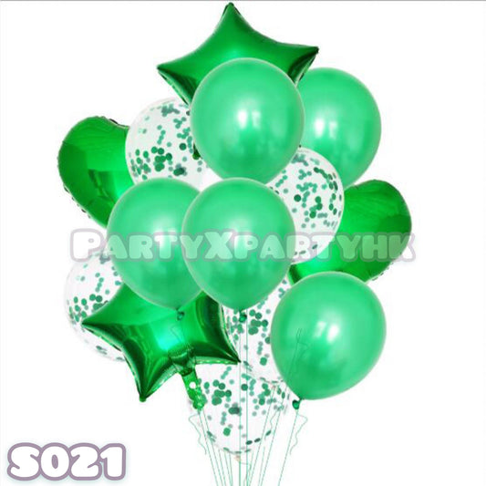 Party Sequin Balloon Star Heart Balloon Decoration Set (Green) - – S021 - party X party