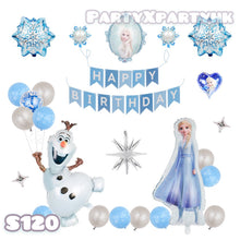 將圖片載入圖庫檢視器 生日氣球 派對佈置 Happy Birthday 拉旗套裝 - 冰雪frozen系列--S120
