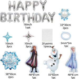 生日氣球 派對佈置 Happy Birthday 字母氣球套裝 - 冰雪frozen系列--S121
