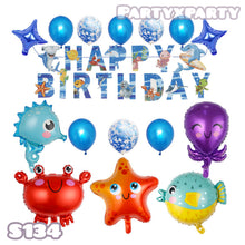 將圖片載入圖庫檢視器 海洋系列 生日氣球 派對Party慶祝氣球佈置套裝 -- S134
