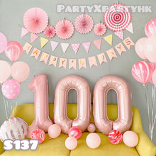 Load image into Gallery viewer, BABY HAPPY 100DAYS celebration party, girls, 40-inch digital balloon flag arrangement set--S137
