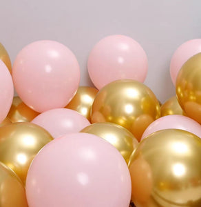 金屬氣球 生日氣球佈置裝飾 粉金組合